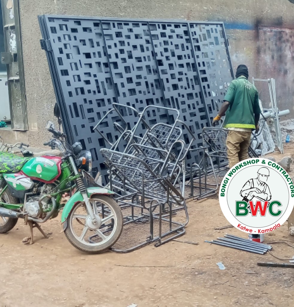 Steel door workshop production